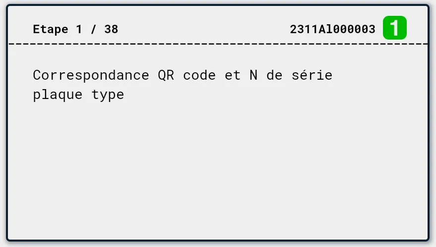 Info shown on aRdent for a quality control
