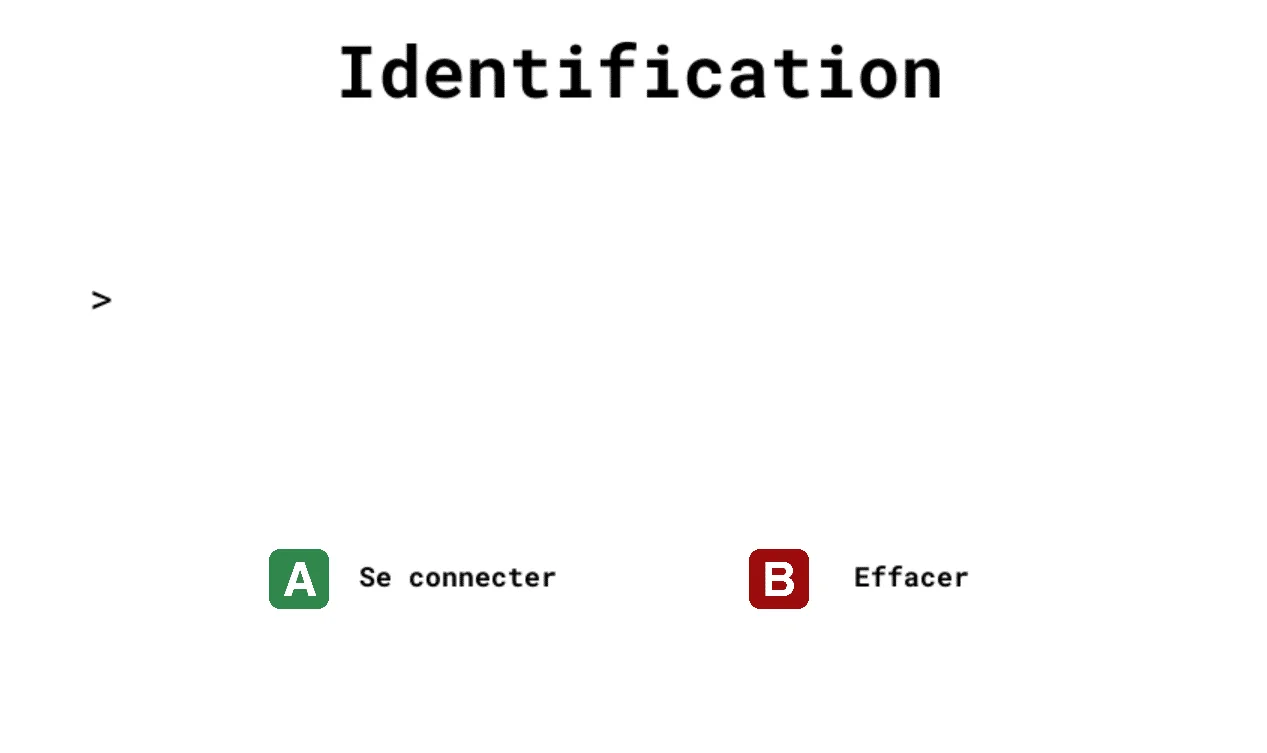 Ecran de connexion